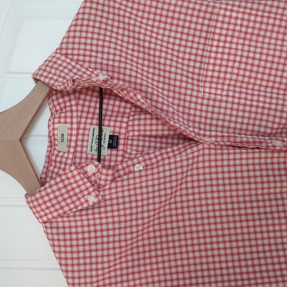 J.Crew Red and White Gingham Shirt | M